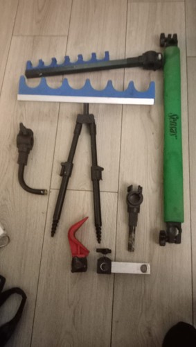Fishing pole rollers and - pole, rests