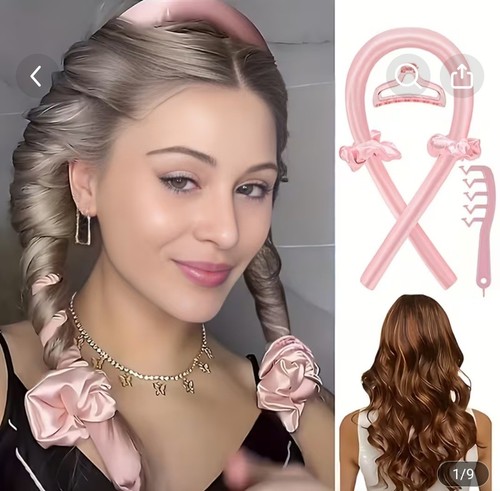 Pink heatless bendy hair - pink,