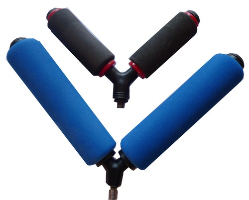 Double fishing pole roller set - pole,